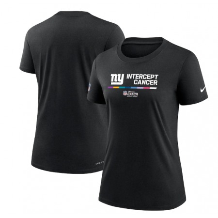 Women's New York Giants 2022 Black Crucial Catch Performance T-Shirt(Run Small)