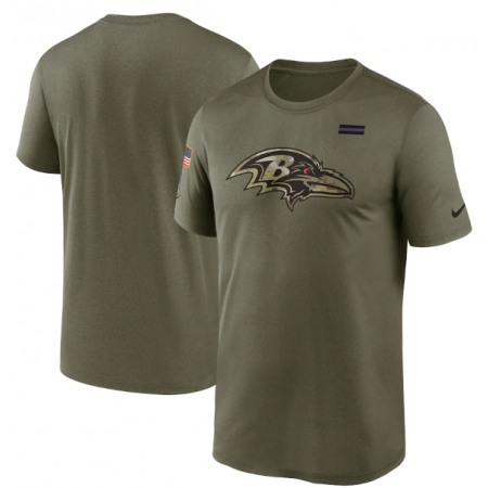 Men's Baltimore Ravens 2021 Olive Salute To Service Legend Performance T-Shirt