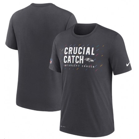 Men's Baltimore Ravens Charcoal 2021 Crucial Catch Performance T-Shirt