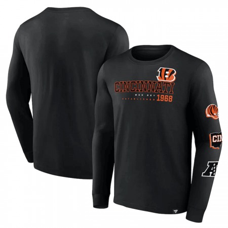 Men's Cincinnati Bengals Black High Whip Pitcher Long Sleeve T-Shirt