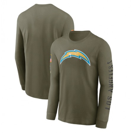 Men's Los Angeles Chargers 2022 Olive Salute to Service Long Sleeve T-Shirt