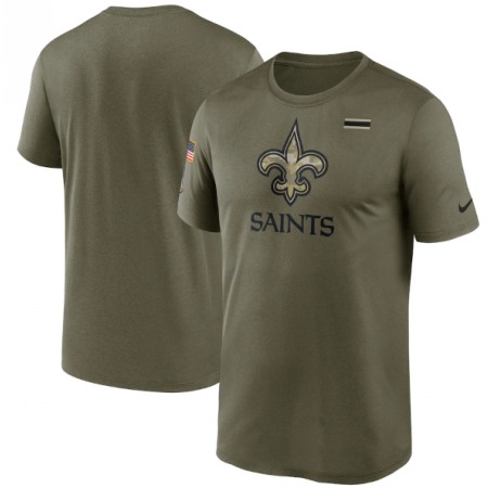 Men's New Orleans Saints 2021 Olive Salute To Service Legend Performance T-Shirt