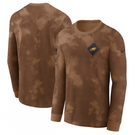 Men's Philadelphia Eagles Brown 2023 Salute To Service Long Sleeve T-Shirt