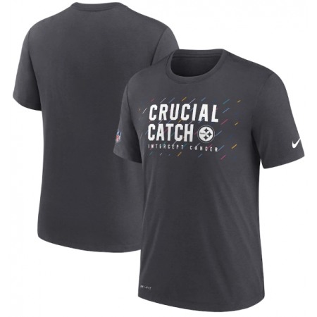 Men's Pittsburgh Steelers Charcoal 2021 Crucial Catch Performance T-Shirt