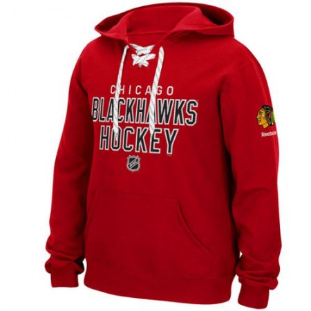 Chicago Blackhawks Reebok Stitch Em Up Lace Hoodie Red