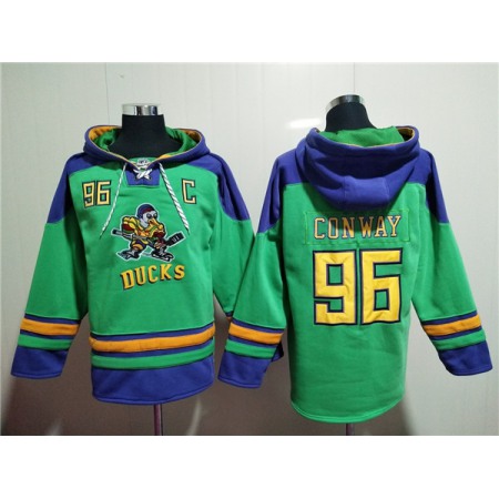 Men's Anaheim Ducks #96 Charlie Conway Green Ageless Must-Have Lace-Up Pullover Hoodie