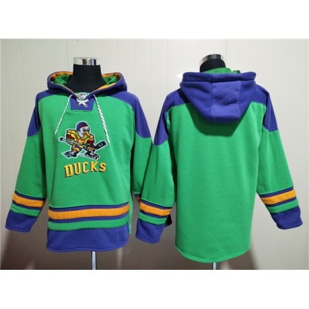 Men's Anaheim Ducks Blank Green Ageless Must-Have Lace-Up Pullover Hoodie