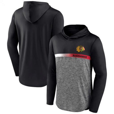 Men's Chicago Blackhawks Black Podium Defender Pullover Hoodie