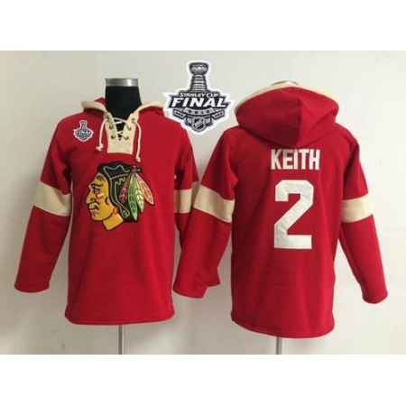 Chicago Blackhawks #2 Duncan Keith Red 2015 Stanley Cup Pullover NHL Hoodie