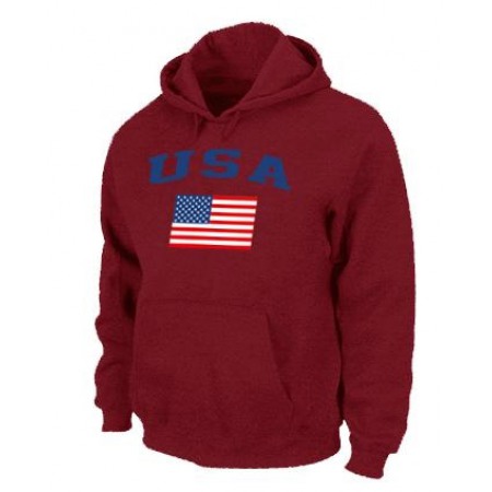 USA Olympics USA Flag Pullover NHL Hoodie Red