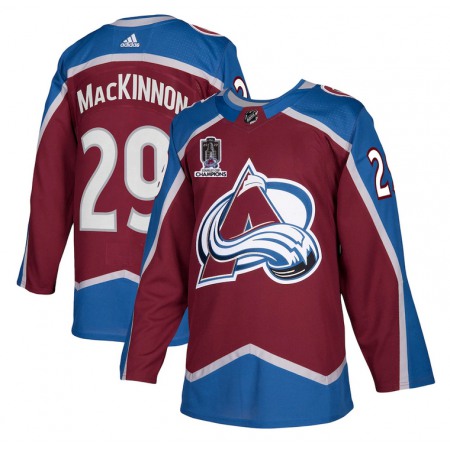 Youth Colorado Avalanche #29 Nathan MacKinnon 2022 Burgundy Stanley Cup Champions Patch Stitched Jersey
