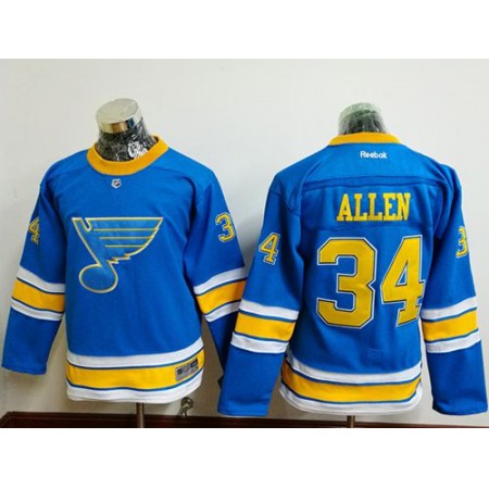 Blues #34 Jake Allen Light Blue 2017 Winter Classic Stitched Youth NHL Jersey