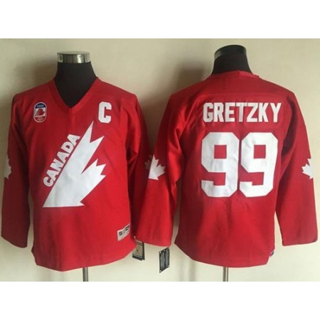 Team Canada #99 Wayne Gretzky Red CCM Throwback 1991 Stitched Youth NHL Jersey