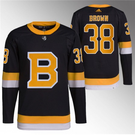 Men's Boston Bruins #38 Patrick Brown Black Home Breakaway Stitched Jersey