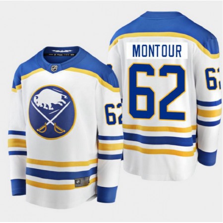 Men's Buffalo Sabres #62 Brandon Montour White Away Breakaway Player 2020-21 Jersey