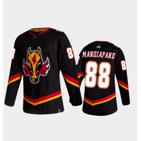 Men's Calgary Flames #88 Andrew Mangiapane 2020-21 Black Reverse Retro Stitched Jersey