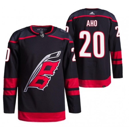 Men's Carolina Hurricanes #20 Sebastian Aho Black Stitched NHL Jersey