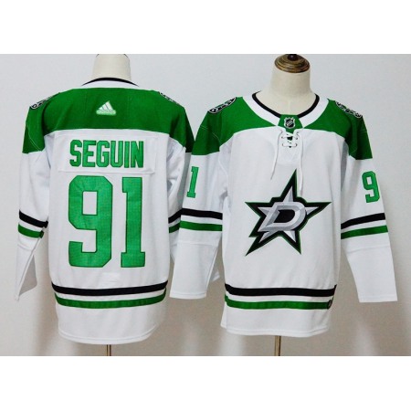 Men's Adidas Dallas Stars #91 Tyler Seguin White Stitched NHL Jersey