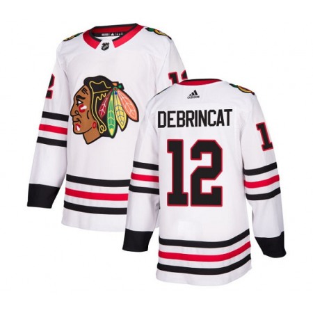 Men's Chicago Blackhawks #12 Alex DeBrincat White Stitched NHL Jersey