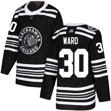 Men's Chicago Blackhawks #30 Cam Ward Black 2019 Winter Classic Stitched NHL Jersey