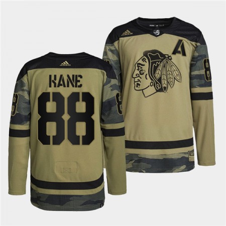 Men's Chicago Blackhawks #88 Patrick Kane 2022 Camo Military Appreciation Night White Stitched Jersey