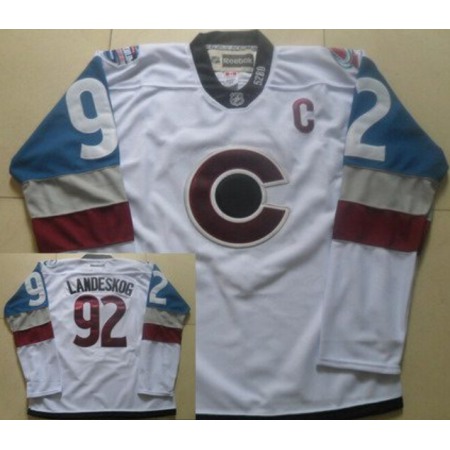 Men's Colorado Avalanche #92 Gabriel Landeskog White Stitched Jersey