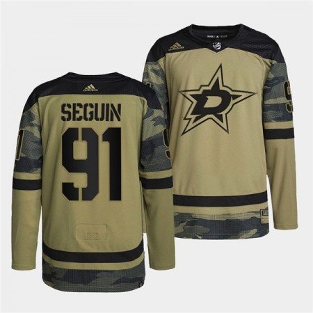 Men's Dallas Stars #91 Tyler Seguin 2022 Camo Military Appreciation Night Stitched Jersey