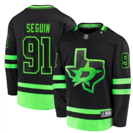 Men's Dallas Stars #91 Tyler Seguin Black 2020/21 Alternate Premier Breakaway Stitched Jersey