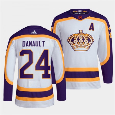 Men's Los Angeles Kings #24 Phillip Danault White 2022 Reverse Retro Stitched Jersey