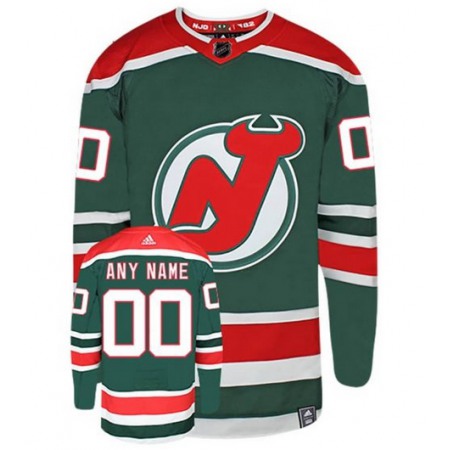 Men's New Jersey Devils Green Personalized Reverse Retro Authentic Stitched NHL Jersey