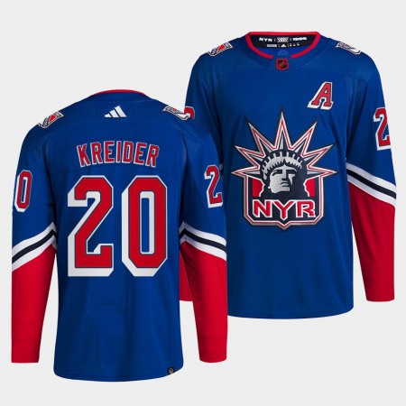 Men's New York Rangers #20 Chris Kreider Blue 2022-23 Reverse Retro Stitched Jersey