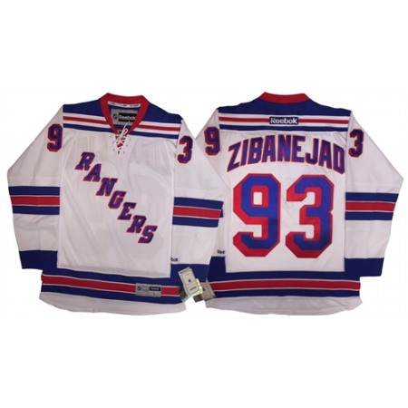 Men's New York Rangers #93 Mika Zibanejad White Stitched Jersey