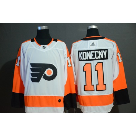 Men's Philadelphia Flyers #11 Travis Konecny White Stitched NHL Jersey