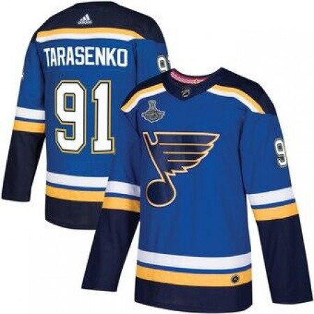 Men's St. Louis Blues #91 Vladimir Tarasenko Blue 2019 Stanley Cup Champions Stitched NHL Jersey