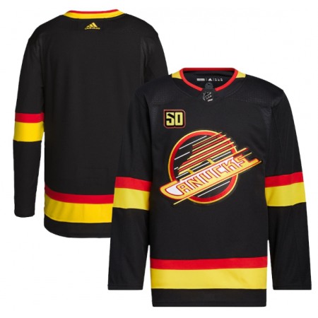 Men's Vancouver Canucks Blank 50th Anniversary Black Stitched Jersey