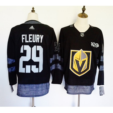 Men's Adidas Vegas Golden Knights #29 Marc-Andre Fleury Black 1917-2017 100th Anniversary Stitched NHL Jersey