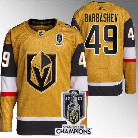 Men's Vegas Golden Knights #49 Ivan Barbashev Gold 2023 Stanley Cup Champions Stitched Jersey