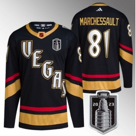 Men's Vegas Golden Knights #81 Jonathan Marchessault Black 2023 Stanley Cup Final Stitched Jersey