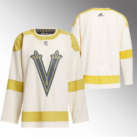 Men's Vegas Golden Knights Blank Cream 2024 Winter Classic Breakaway Stitched Jersey