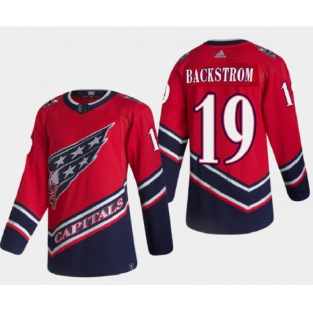 Men's Washington Capitals #19 Nicklas Backstrom 2021 Red Reverse Retro Stitched Jersey