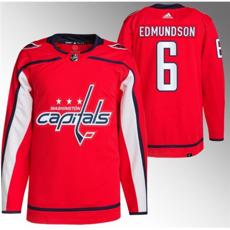 Men's Washington Capitals #6 Joel Edmundson Red Stitched Jersey