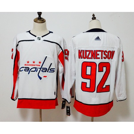 Men's Adidas Washington Capitals #92 Evgeny Kuznetsov White Stitched NHL Jersey