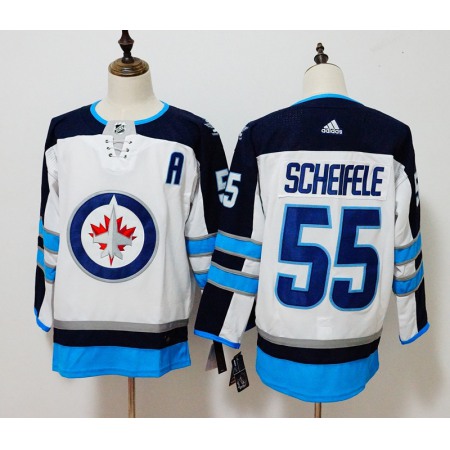 Men's Adidas Winnipeg Jets #55 Mark Scheifele White Stitched NHL Jersey