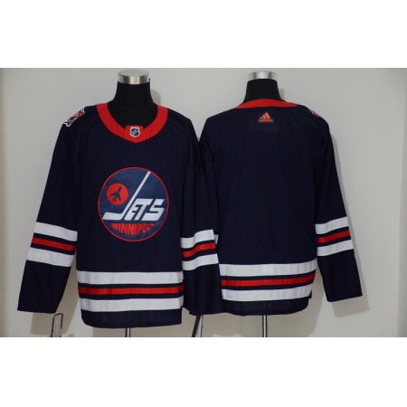 Men's Winnipeg Jets Blank Navy Stitched NHL Jersey