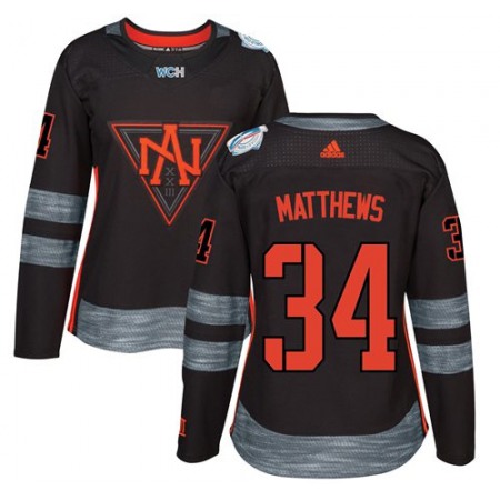 Team North America #34 Auston Matthews Black 2016 World Cup Women's Stitched NHL Jersey