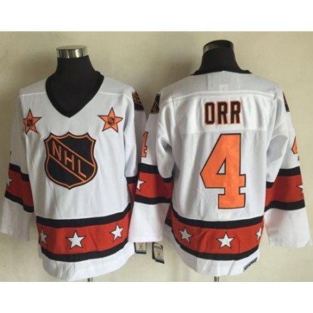 Bruins #4 Bobby Orr White/Orange All Star CCM Throwback Stitched NHL Jersey