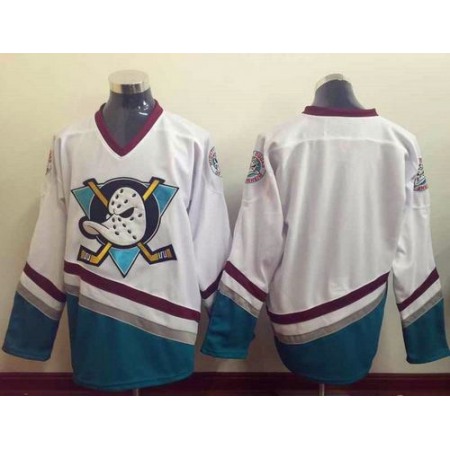 Ducks Blank White CCM Throwback Stitched NHL Jersey