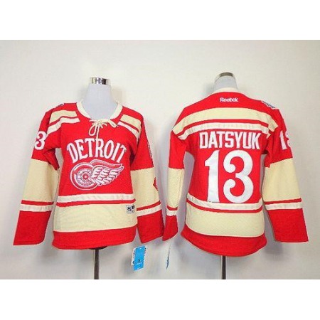 Red Wings #13 Pavel Datsyuk Red 2014 Winter Classic Women's Stitched NHL Jersey