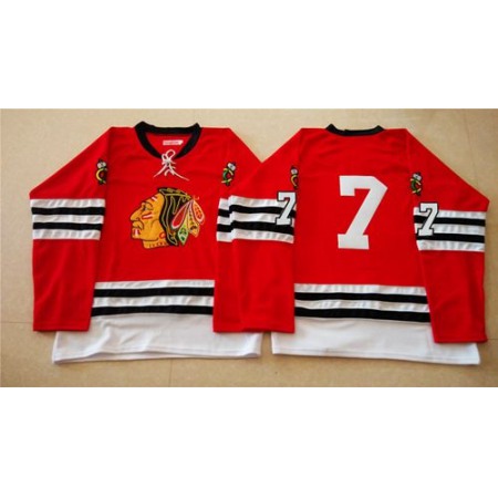 Mitchell And Ness 1960-61 Blackhawks #7 Chris Chelios Red Stitched NHL Jersey