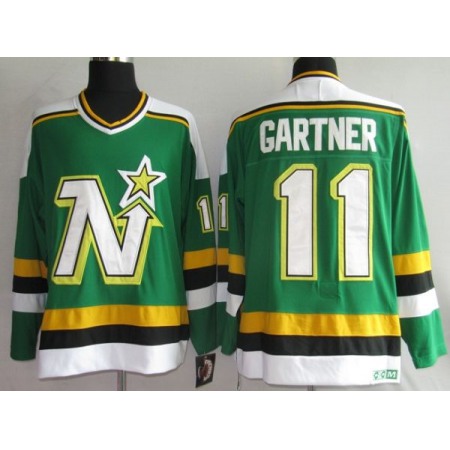 Stars #11 Mike Gartner Stitched Green CCM Throwback NHL Jersey